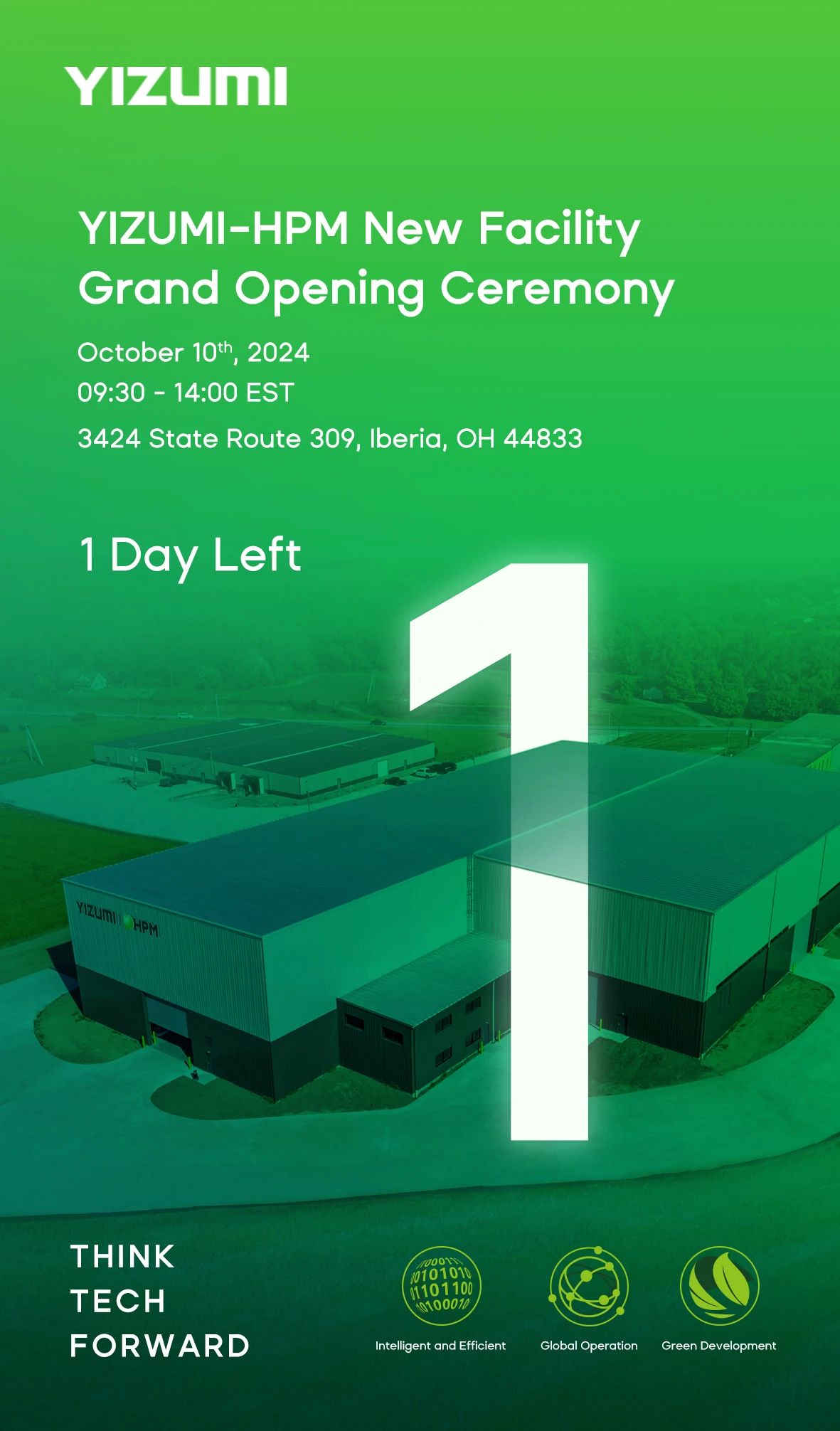 1 Day to Go | YIZUMI-HPM New Facility Expansion